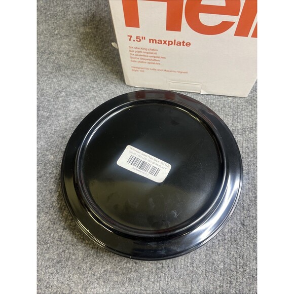 Heller Maxplate Stacking 7.5' Plates Set Of 6 Black New In Box - Picture 3 of 5
